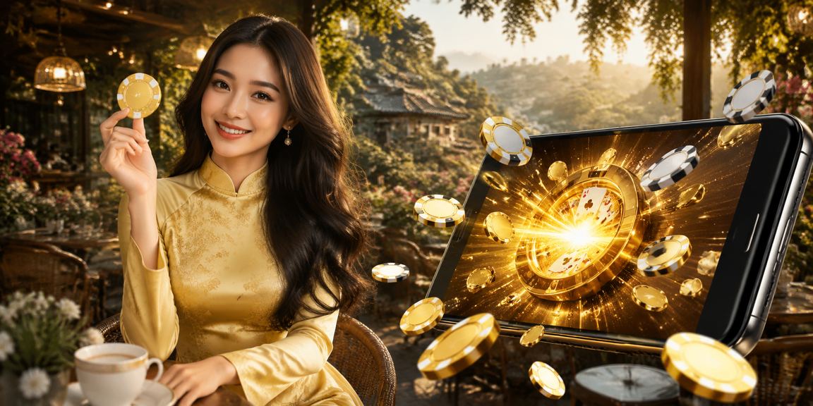 Người phụ nữ chơi bài tại Đà Lạt với giao diện tiếng Việt
